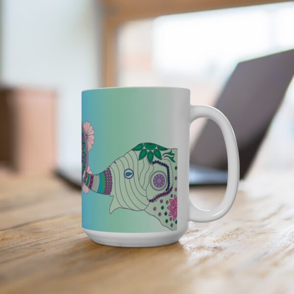 Colorful Mandala Elephant Ceramic Mug - Image 5